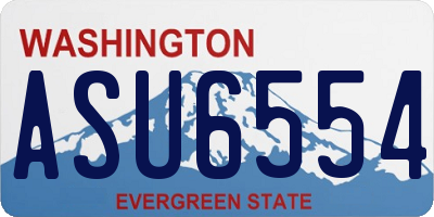 WA license plate ASU6554