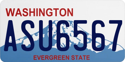 WA license plate ASU6567