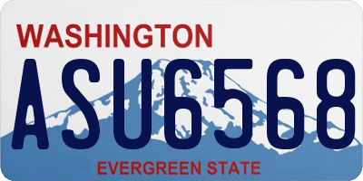 WA license plate ASU6568