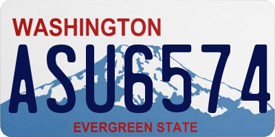 WA license plate ASU6574