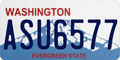 WA license plate ASU6577