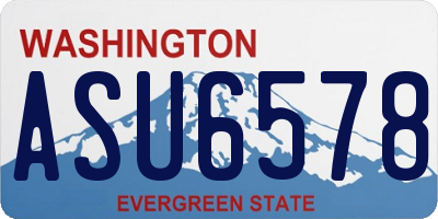 WA license plate ASU6578