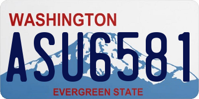 WA license plate ASU6581