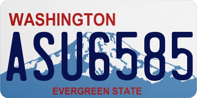 WA license plate ASU6585