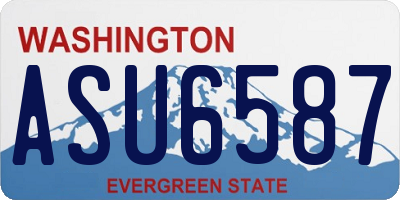 WA license plate ASU6587