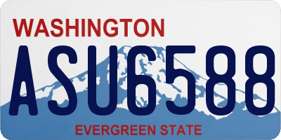 WA license plate ASU6588