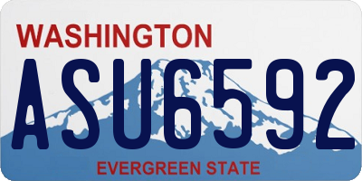 WA license plate ASU6592