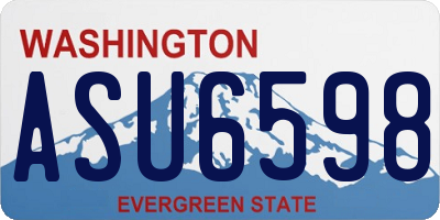 WA license plate ASU6598