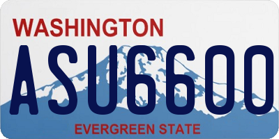 WA license plate ASU6600