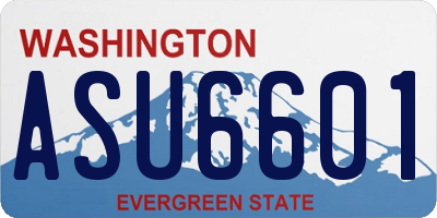 WA license plate ASU6601