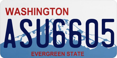 WA license plate ASU6605