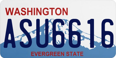 WA license plate ASU6616