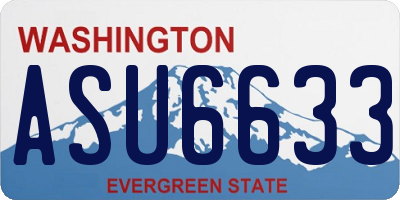 WA license plate ASU6633