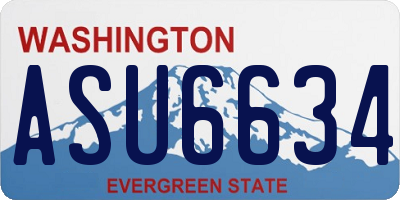 WA license plate ASU6634