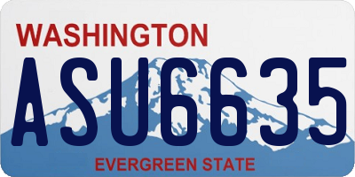 WA license plate ASU6635