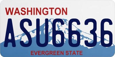 WA license plate ASU6636
