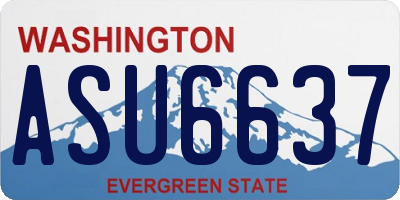 WA license plate ASU6637
