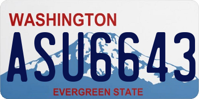 WA license plate ASU6643