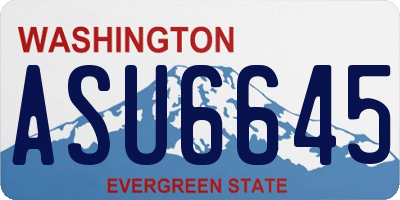 WA license plate ASU6645