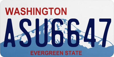 WA license plate ASU6647