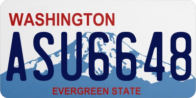 WA license plate ASU6648