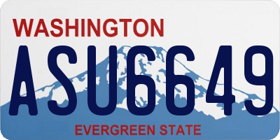 WA license plate ASU6649