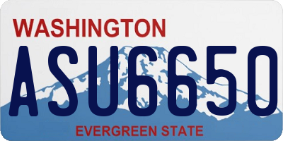 WA license plate ASU6650