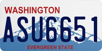WA license plate ASU6651