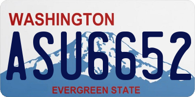 WA license plate ASU6652