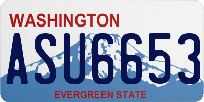 WA license plate ASU6653