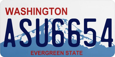 WA license plate ASU6654