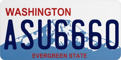 WA license plate ASU6660