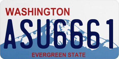 WA license plate ASU6661