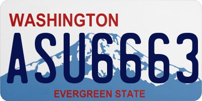 WA license plate ASU6663