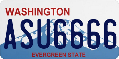 WA license plate ASU6666