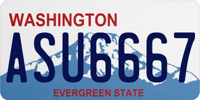 WA license plate ASU6667