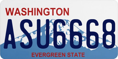WA license plate ASU6668