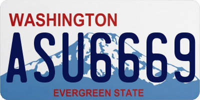 WA license plate ASU6669