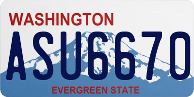 WA license plate ASU6670