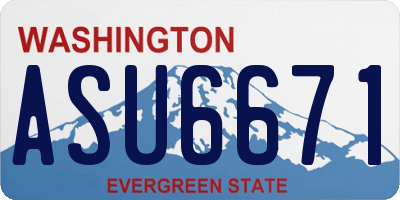 WA license plate ASU6671