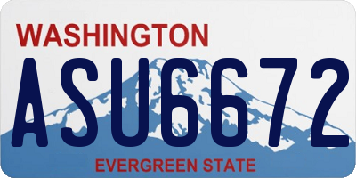 WA license plate ASU6672