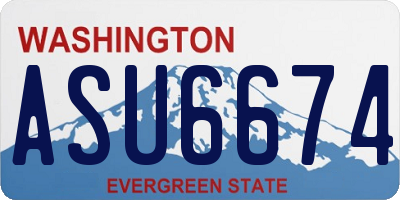 WA license plate ASU6674