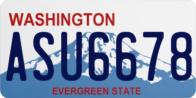 WA license plate ASU6678
