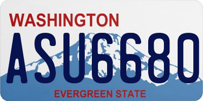 WA license plate ASU6680