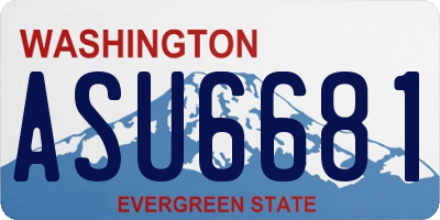 WA license plate ASU6681