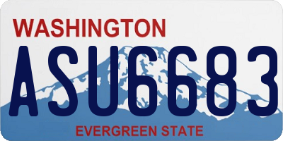 WA license plate ASU6683