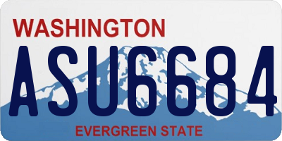 WA license plate ASU6684