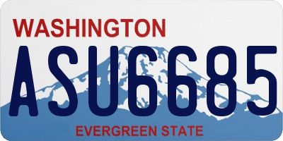 WA license plate ASU6685
