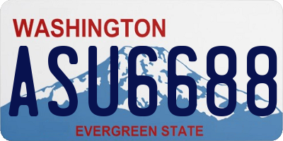 WA license plate ASU6688