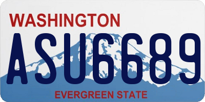 WA license plate ASU6689